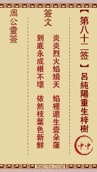 周公灵签82签，周公灵签第八十二签解签占卜详解